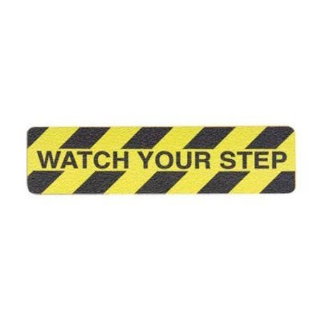 NATIONAL MARKER CO Grit Anti-Slip Tape - Watch Your Step - 6inW AGT39WAT